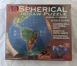 World Globe 3D Spherical Jigsaw Puzzle 530 Pieces 9.5&quot; Diameter - $12.95