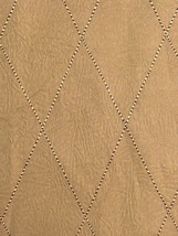 Custom Pleated Drapery Panels 128”L Gold Diamond Pattern Pair Crepe-y Satin Feel - £144.49 GBP