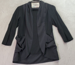 Kimchi Blue Cardigan Women&#39;s XS Black 100% Rayon Pockets Long Sleeve Open Front - £20.67 GBP
