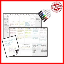 All-in-One Magnetic Monthly &amp; Weekly Calendar with Easy Erase Feature fo... - $502.66 MXN