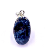 92.5 SILVER PENDANT - Pietersite Cabochon Pendant - Oval Pendant - 31x18mm - $70.00