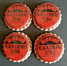 Vintage Soda Unused Corked Bottle Caps Crown Mission Black Cherry Soda  Lot  4 - £6.26 GBP