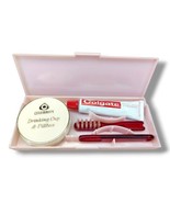 Vintage Celebrity Travel Kit Colgate Gardol Toothbrush Pillbox Cup Pink ... - £18.66 GBP