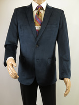 Men's Velvet Sports Coat Grammy Amy Award By BASSIRI , LEONARDI J1042 Navy Blue image 6