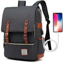 Vintage Laptop Backpack Slim School Bag Traveling Backpacks with USB Cha... - $65.58+