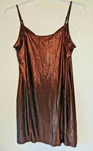 Allegra k Evening Dress Copper sz L Spaghetti Strap Shiny Finish Mini - £18.13 GBP