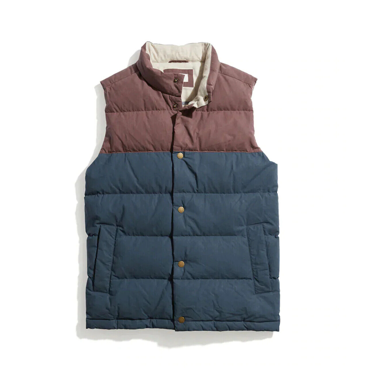 Primary image for Marine Layer Flannel-Lined Puffer Vest - Peppercorn/Midnight Navy, Small, Large