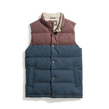 Marine Layer Flannel-Lined Puffer Vest - Peppercorn/Midnight Navy, Small, Large - £58.67 GBP
