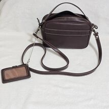 VTG Esprit Dark Plum Leather Crossbody Bag Y2K ’90s + ID Holder 8x5.5x3 - $48.96