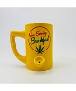 Now Serving Breakfast Hand Pipe Coffee Mug Bowl Cup Smoke Gift Yellow Ce... - €12,79 EUR