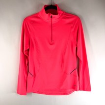 C9 Champion Womens Pullover Top 1/4 Zip Semi Fitted Long Sleeve Neon Pink M - $9.74