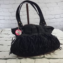Lulu NYC Bag Fringe Purse Faux Suede Western Black New with Tags  - £15.58 GBP