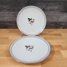 Noritake Grayson Salad Plate Set of 2 Vintage Ceramic China 8&quot; Pink Flow... - $16.24