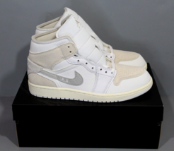 Men&#39;s Nike Air Jordan 1 Mid Se Craft High Top Shoe WHITE/LT Orewood Grey 10 - $130.67