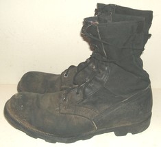 Altama military-style &quot;jungle&quot; boots black leather 10-1/2R; cracked soles - £23.95 GBP
