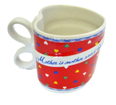 Heart Shape with Bow Handle Coffee Cup Mug Mother is Another Name for Love - £14.90 GBP