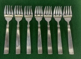 Set of 7 Reed &amp; Barton 18/8 Stainless CRESCENDO Salad Forks 6 3/4” - £158.77 GBP