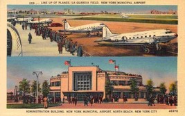 La Guardia Airport New York City #2 linen postcard - £5.06 GBP