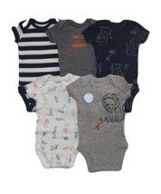 Carter&#39;s 5 Pack Bodysuits For Boys Newborn 3 6 or 9 Months Lion Wild abo... - £4.75 GBP