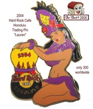 Hard Rock Cafe LAUREN Honolulu 2004 Hula Girl Trading Pin - $14.95