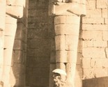 Vtg Postcard Postal Card Applied Photograph Luxor Egypt Statue Missing Head - £12.80 GBP