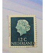 Netherlands Stamp Queen Juliana 12c Used 345 Circular Cancel &quot;Eindhoven&quot; - $2.72 CAD