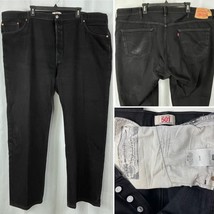 Levis 501 Black Denim Jeans Mens size 48 x 30 True Fit Button Fly Classi... - $43.32