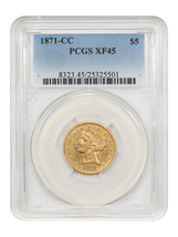 1871-CC $5 PCGS XF45 - $17,314.50