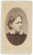 CIRCA 1880&#39;S Named CDV  Woman Wearing Victorian Dress J.H. Poff Loudonville, OH - £7.49 GBP