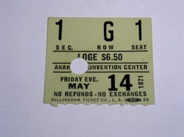 Elton John Concert Ticket Stub Vintage 1971 Anaheim Convention Center - £156.61 GBP