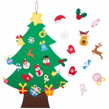 Felt Christmas Tree - 3.6 Ft 3D Diy Set For Kids With 36 Pieces Of Ornament Deco - £20.43 GBP