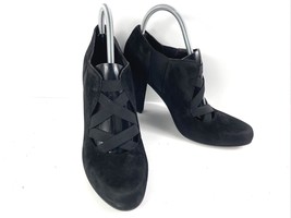 Donald J. Pliner Boots Women 10.5B Dara Shoes Black Suede Stretch Heels ... - $27.54
