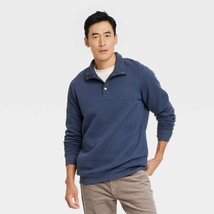 Goodfellow &amp; Co. Men&#39;s Quilted Snap Pullover Sweatshirt LARGE Blue New - $613.61 MXN