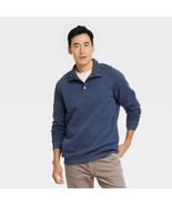Goodfellow &amp; Co. Men&#39;s Quilted Snap Pullover Sweatshirt LARGE Blue New - $45.21 CAD