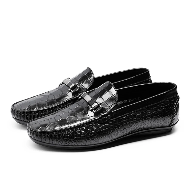 Men Leather Summer Casual Shoes Male Sneakers Loafers Men Slip On Black ... - $160.34