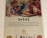 1999 McDonalds Doug’s 1st Movie Vintage Print Ad Advertisement pa22 - $6.92