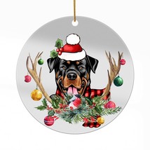 Cute Welsh Corgi Dog Antlers Reindeer Christmas Ornament Acrylic Gift Tree Decor - £13.41 GBP
