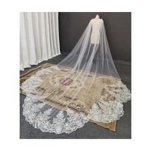 White/Ivory Scallop Edge Lace Wedding Cape, Cathedral Lace Bridal Should... - £101.97 GBP+