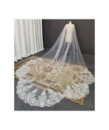 White/Ivory Scallop Edge Lace Wedding Cape, Cathedral Lace Bridal Should... - $2,469.94 MXN+