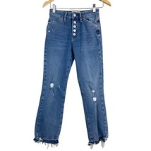 We the Free People Jeans Womens 25 Blue Distressed Cropped Button Fly St... - £39.80 GBP