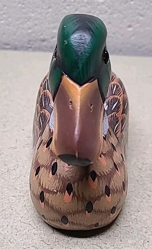Vtg J.D REYNOLDS Wood Hand Painted Carving Duck Decoy Mallard Hunting Bird - 8" Item image 2