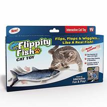 Ontel Flippity Fish Interactive Cat Toy with Catnip &amp; Fishing Pole - Touch Activ - £16.12 GBP