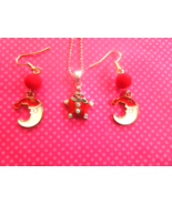 Santa moon star earring pendant set - $188.30 MXN