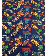 Marvel Superheroes Toss Cotton Fabric on Blue Background 1/2 yd - £3.64 GBP