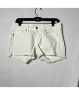 PAIGE White Denim Cut-Off Frayed Hem Shorts Size 27 Vintage Tag - $35.74