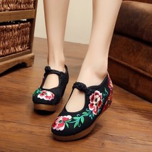  flat platform big flower embroidered zapatos mujer comfortable breathable cotton shoes thumb200