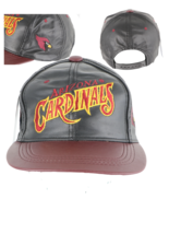 Deadstock Vtg 90s Spell Out Arizona Cardinals Football Leather Snapback Hat USA - £31.34 GBP