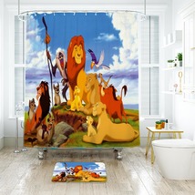 Simba The Lion King Disney 1 Shower Curtain Bath Mat Bathroom Waterproof Decorat - £18.27 GBP+