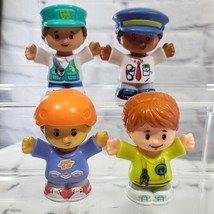 Fisher-Price Little People Figures Lot Of 4 Pilot Crossing Guard Train C... - $11.88