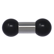 8mm gauge (0g) Eclipse Barbell, Internally threaded 316L stainless steel - $20.63